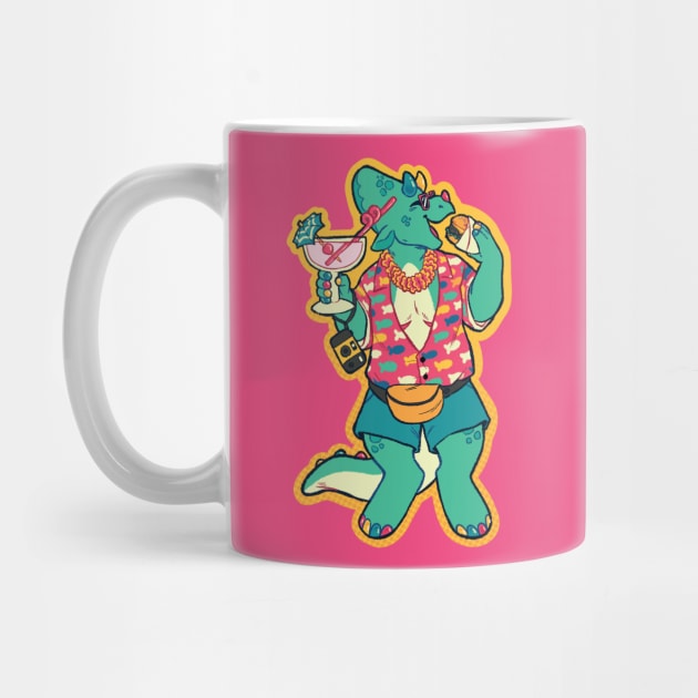 Tropical Vacation Triceratops by mosshund